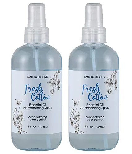 SMELLS BEGONE Essential Oil Room Spray — Fresh Cotton, 8 oz 2-Pack