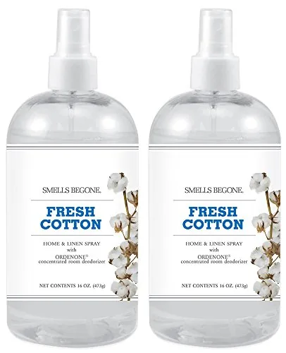 SMELLS BEGONE Home & Linen Spray — Fresh Cotton, 16 oz 2-Pack