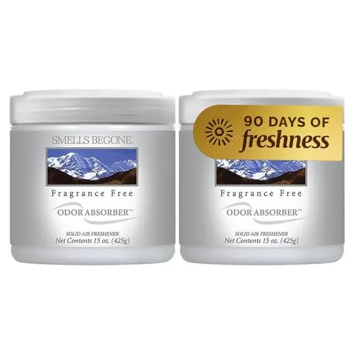 SMELLS BEGONE Odor Absorbing Gel — Fragrance Free, 2-Pack