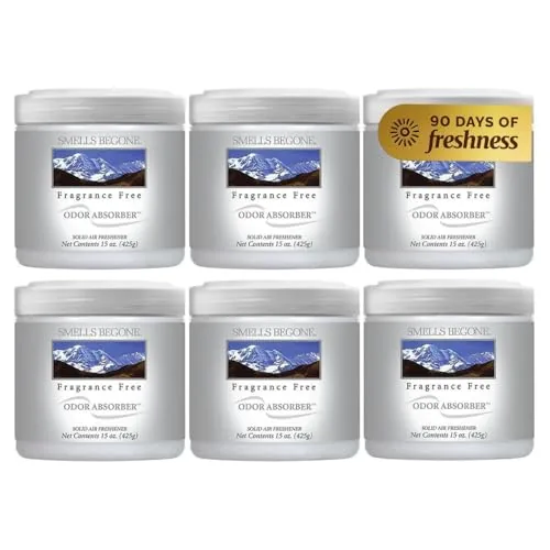 SMELLS BEGONE Odor Absorbing Gel — Fragrance Free, 6-Pack
