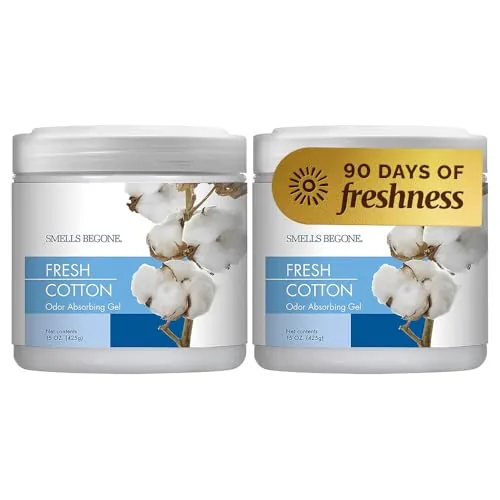 SMELLS BEGONE Odor Absorbing Gel — Fresh Cotton, 2-Pack
