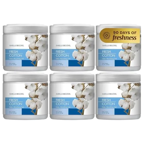 SMELLS BEGONE Odor Absorbing Gel — Fresh Cotton, 6-Pack